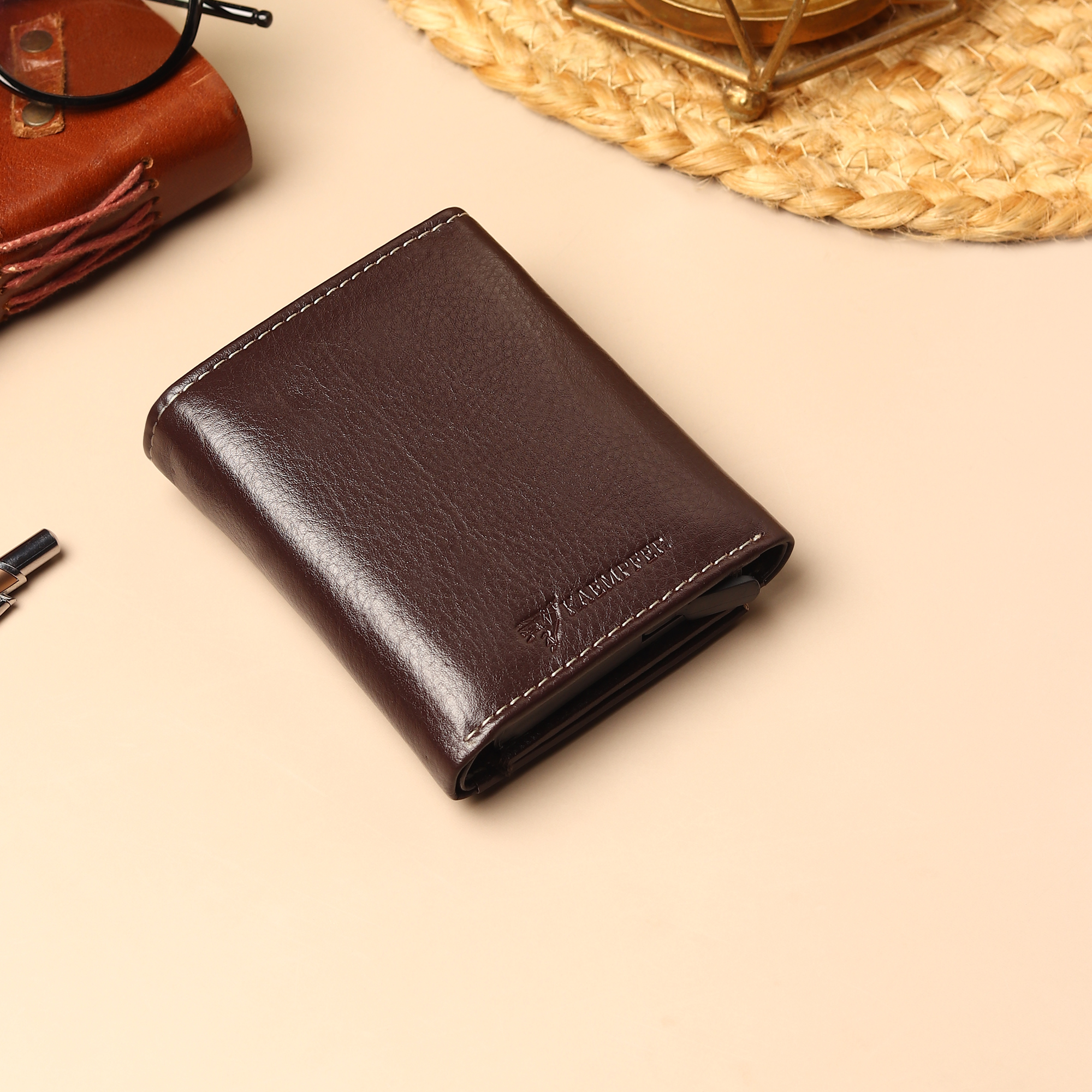 RIFID Pop-up Wallet/Card Holder – Natural Brown
